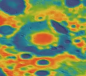 Mapa gravitatorio basado en los datos del GRAIL