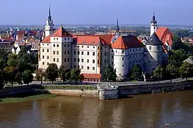 Vista del castillo de Hartenfels, en Torgau