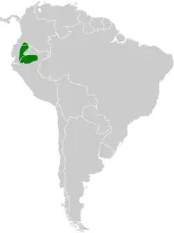 Distribución geográfica del hormiguero colicastaño norteño.