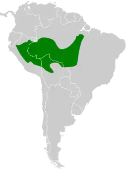 Distribución geográfica del hormiguero colicastaño sureño.