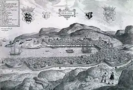 La Fortaleza se puede ver en el grabado de Hieronymus Scholes de 1580.