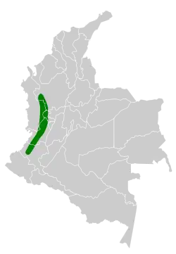 Distribución geográfica del churrín de Tatamá.