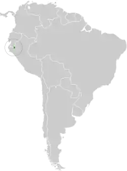 Distribución geográfica del churrín de Loja.