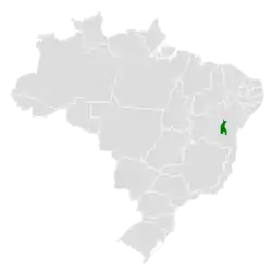 Distribución geográfica del churrín de Diamantina.