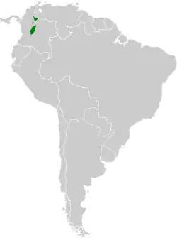 Distribución geográfica del churrín de matorral.