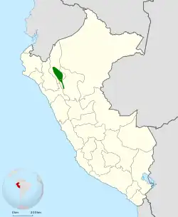 Distribución geográfica del churrín de Utcubamba.