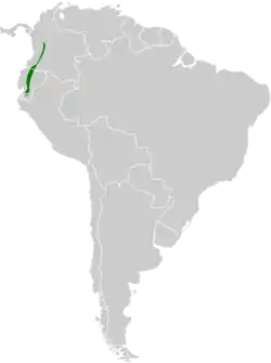 Distribución geográfica del tapaculo del páramo.