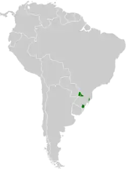 Distribución geográfica del churrín de Pacheco.