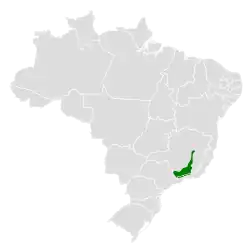 Distribución geográfica del churrín roquero.