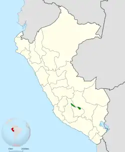 Distribución geográfica del churrín de Ampay.