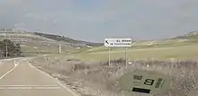 Desvío de la carretera hacia Señal a El Vivar de Fuentidueña