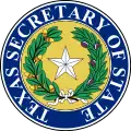 Sello de armas del Secretario de Estado de Texas