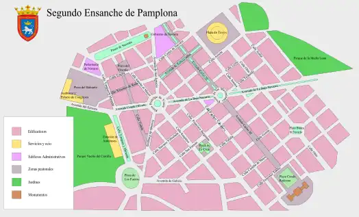 Plano del Segundo Ensanche de Pamplona