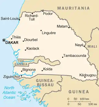 Mapa de Senegal