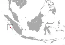 Distribución del macaco de Siberut.