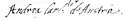 Firma de Andrés de Austria
