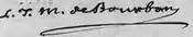 Firma de Luis Juan María de Borbón