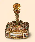 Joya en forma de pisapapeles de realizada por Louis Dufaux padre en los años 1840.