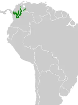 Distribución geográfica del hormiguero de Magdalena.