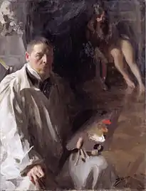 Autorretrato con modelo, 1896.