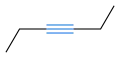 El hex-3-ino tiene un enlace triple carbono-carbono interno