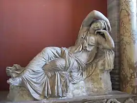 Ariadna dormida, copia romana de una escultura helenística, museo del Vaticano.