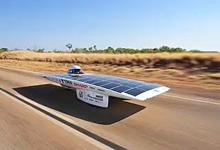 El ganador de la edición 2009 del Global Green Challenge, el "Tokai Challenger", del Solar Car Team de la Universidad de Tokai (Japón).