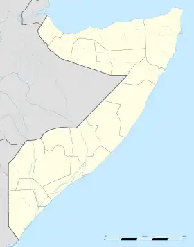 Barāwe ubicada en Somalia