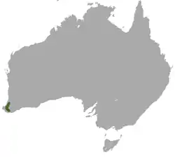 Mapa de distribución de Sminthopsis fuliginosus