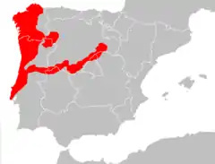 Mapa de distribución de S. granarius.