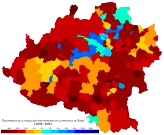 Crecimiento de población por municipio (2008-2018)