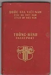 Diseño de pasaporte del Estado de Vietnam.