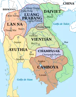 Ubicación de Vientiane