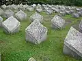 Cementerio militar soviético de la Segunda Guerra Mundial en Tehumardi, Saaremaa, Estonia