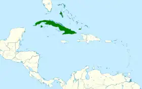 Distribución geográfica de la cigua cubana.