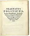 Portada de Tractatus politicus (Opera Posthuma)