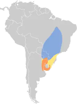 Distribución geográfica del semillero castaño.