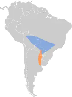 Distribución geográfica del semillero culirrufo