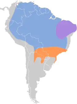 Distribución geográfica del semillero overo.