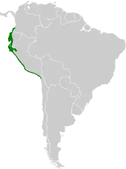 Distribución geográfica del semillero gorjicastaño.