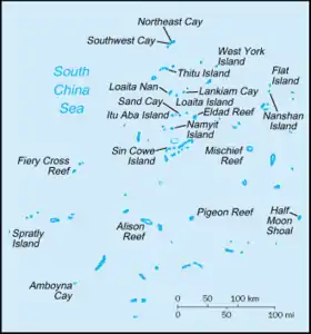 Mapa de las islas Spratly