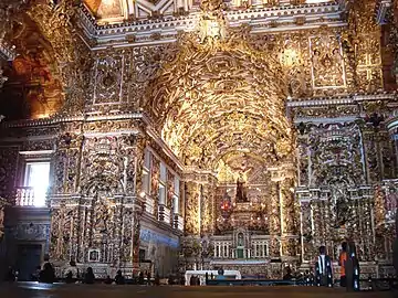 Retablo mayor y laterales de la iglesia del convento de San Francisco (Salvador de Bahía).