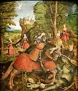 San Jorge matando al dragón, de Leonhard Beck, ca. 1515.