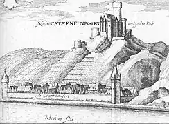 Ilustración del castillo, año 1655.