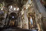 El interior de la iglesia de San Nicolás en la Ciudad Pequeña de Praga, 1750-1760.