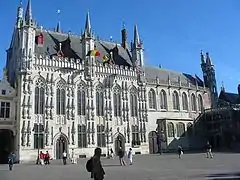 Stadhuis de Brujas (1376-1421), en el Burg o Place du Burg.