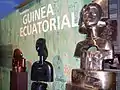 Obra de Leandro Mbomio en el Stand de Guinea Ecuatorial en la Expozaragoza 2008.