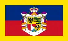 Estandarte del Príncipe Soberano de Liechtenstein. Dimensiones: 3:5