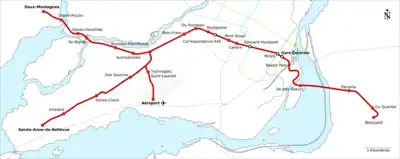 Mapa de las estaciones de la Red Eléctrica Metropolitana.