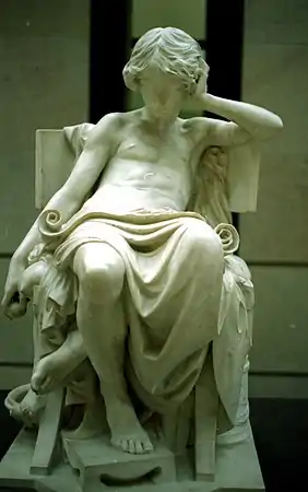 La juventud de Aristóteles (circa 1875), mármol, París, Musée d'Orsay